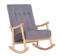 Silla mecedora saltillo en terciopelo natural/gris 92x62x98 cm