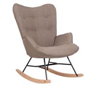 Silla mecedora sanka en tela gris topo 88x71x98 cm
