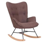 Silla mecedora sanka en tela marrón 88x71x98 cm