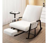 Silla mecedora tapizada con respaldo alto y reposapiés, cómoda mecedora para sala de estar y dormitorio, muebles perfectos para interiores y guarderías