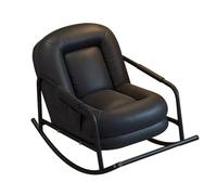 Silla mecedora tapizada moderna para jardín de infantes y sala de estar, silla de lectura con marco de metal, silla lateral de dormitorio negra