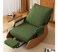 Silla mecedora tapizada para guardería con respaldo alto y reposapiés, cómoda mecedora de interior para sala de estar y dormitorio, ideal para uso en guardería