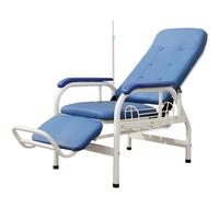 Silla médica ajustable con soporte IV para procedimientos de extracción de sangre en entornos clínicos