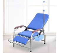 Silla médica reclinable con soporte intravenoso para extracción de sangre, donación, paciente esperando en clínicas