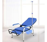 Silla médica totalmente reclinable con soporte intravenoso para extracción de sangre y procedimientos clínicos
