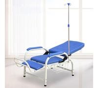 Silla médica totalmente reclinable con soporte intravenoso para extracción de sangre y procedimientos clínicos
