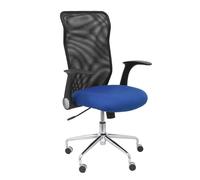 Silla Minaya respaldo malla negro asiento bali azul