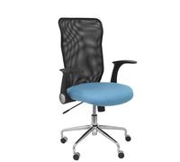 Silla Minaya respaldo malla negro asiento bali azul claro