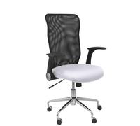 Silla Minaya respaldo malla negro asiento bali blanco