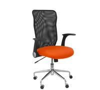 Silla minaya respaldo malla negro asiento bali naranja oscuro