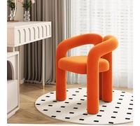 Silla moderna color naranja crema, elegante sofá sin brazos para sala de estar, salón y lectura, tapizado de franela de un solo asiento, decoración creativa del hogar