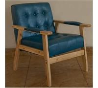 Silla moderna de mediados de siglo con respaldo de alas tapizada de cuero con reposabrazos, elegante silla de lectura para sala de estar y recepción, diseño con botones