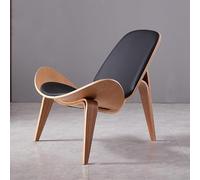 Silla moderna de mediados de siglo, ergonómica, de piel, sin reposabrazos, asiento acolchado, elegante para sala de estar, dormitorio, muebles de oficina