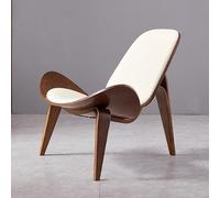 Silla moderna de mediados de siglo, ergonómica, de piel, sin reposabrazos, asiento acolchado, elegante para sala de estar, dormitorio, muebles de oficina