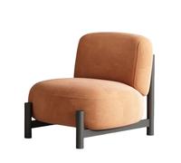 Silla moderna de mediados de siglo, taburete de tocador de forro polar de cordero mullido con comodidad de felpa, base de trípode de hierro y marco de madera de alerce para sala de estar u oficina