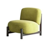 Silla moderna de mediados de siglo, taburete de tocador de forro polar de cordero mullido con comodidad de felpa, base de trípode de hierro y marco de madera de alerce para sala de estar u oficina