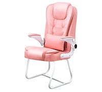 Silla moderna de piel sintética para juegos de oficina con brazos, silla de computadora resistente para sala de espera, conferencias, comedor, cómoda silla de invitados para oficina u hogar