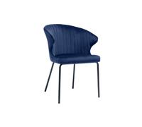 Silla moderna en terciopelo azul oscuro REQUIEM