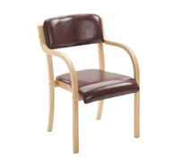 Silla moderna ergonómica de madera nórdica apilable con respaldo abierto para oficina, estudio, recepción y visitantes, acabado de poliuretano marrón, diseño cómodo y elegante