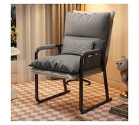 Silla moderna para invitados de oficina con soporte lumbar y cojín de asiento grueso, sillón gris para sala de espera, escuela, iglesia, recepción, silla lateral sin ruedas