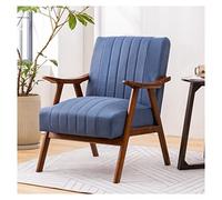 Silla moderna tapizada azul con marco de madera para sala de estar, oficina, dormitorio, diseño contemporáneo para sala de estar