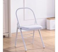Silla multiusos de ayuda para yoga, silla plegable de metal para apoyo y equilibrio, 45 x 47 x 80 cm, ideal para prácticas de yoga, gimnasio en casa y rehabilitación, color blanco