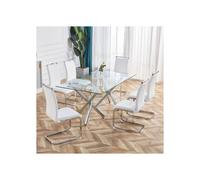 Silla - MUVOE - Patas de trineo - Similcuero blanco - Carga máx 120 kg - 4 pcs