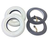 Silla Neumáticos 2 unidades de 6 x 1 1/4, también 150 x 30, Gris, + 2 unidades Manguera con ángulo Válvula en dirección 90 °/45 °