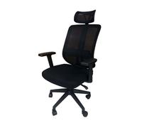 Silla oficina ergovan, silla escritorio ergonómica, refuerzo lumbar, reposacabezas, transpirable negro 61x115-125x48 cm 115 cm