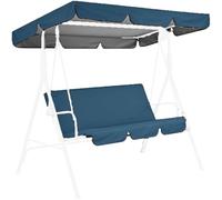 Silla oscilante ajustable para jardín al aire libre con cojín extraíble, perfecta para patio, piscina y porche, color azul marino, 190 x 132 x 15 cm, cómodo banco oscilante