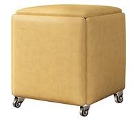 Silla otomana 5 en 1, taburetes apilables, banco otomano cuadrado de cuero, taburete con ruedas para dormitorio, sala de estar, comedor