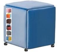 Silla otomana apilable 5 en 1, reposapiés versátil y asiento de almacenamiento con ruedas, elegante puf perfecto para sala de estar, dormitorio y entrada