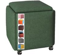 Silla otomana apilable 5 en 1, taburete versátil y banco de almacenamiento con ruedas, cómodo puffe asiento, elegante reposapiés otomano para sala de estar y entrada