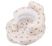 Silla para Comer para Bebés, Sofá Inflable para Bebés, Protección de Cintura Multifuncional con Tubo de Desinflado para Exteriores para el Hogar(Patrón de Cabeza de Oso [Spot])