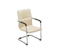 Silla para visitas seattle con asiento ergonómico y reposabrazos 56x60x92cm color crema