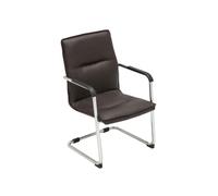 Silla para visitas seattle con asiento ergonómico y reposabrazos 56x60x92cm color marrón