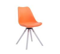 Silla para visitas troyes rund simil cuero naranja 56x48x84 cm