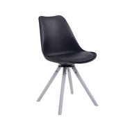 Silla para visitas troyes rund simil cuero negro 56x48x84 cm