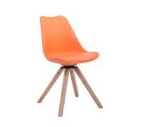 Silla para visitas troyes square simil cuero naranja 56x48x84 cm