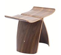 Silla pequeña Moderna Simplicidad Cambio Banco de Zapatos Diseño de Arco Taburete de Madera Maciza Dormitorio Sala de Estar Peso del cojinete 120 kg 44x31x40cm (Color : Walnut)