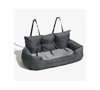 Silla Perro Coche Gatos Perros Transportador Perros Grande Algodón Grueso Mejorado Coche Viaje Perros Cubierta Asiento Hamaca Plegable Bolsa Portamascotas Cama Perro Coche(Dark Grey,95X42X37cm)