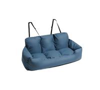 Silla Perro Coche Gatos Perros Transportador Perros Grande Algodón Grueso Mejorado Coche Viaje Perros Cubierta Asiento Hamaca Plegable Bolsa Portamascotas Cama Perro Coche(Dark Blue,120X42X37)