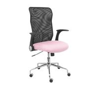 Silla Minaya respaldo malla negro asiento bali rosa pálido
