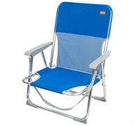 Silla Playa Baja Plegable Aktive Beach Respaldo Fijo, Aluminio y Textileno, 44x40x72 Cm, Azul