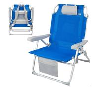 Silla playa mochila 55x66x86 cm 110 kg c/ cojín, bolsa y bolsillo aktive