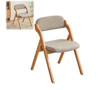 Silla plegable acolchada de madera con respaldo, diseño cómodo y ergonómico para un fácil almacenamiento, ideal para el hogar, jardín y oficina
