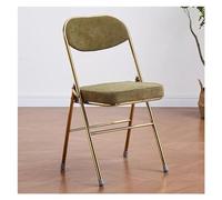 Silla plegable acolchada de terciopelo, asiento grueso, marco de acero resistente, taburete portátil para uso en interiores, ideal para sala de estar y asientos de invitados, color gris