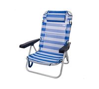 Silla plegable aktive multiposición + cojín azul 84x54x46 cm