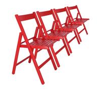 Silla plegable bas rojo de dimensiones 43x47x79 cm