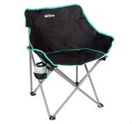 Silla Plegable Camping con Posavasos y Bolsa, 50x47x74 Cm, Negra